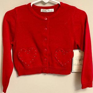 American Princess | Red Heart Cardigan | 3T